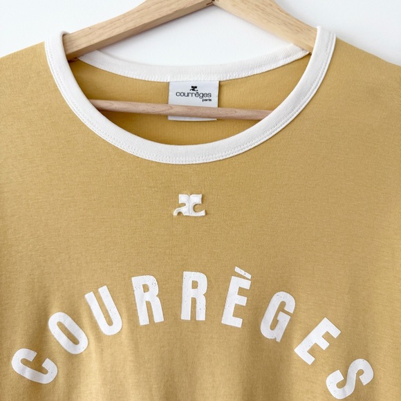 Courrèges Yellow Logo Ringer Tee - Picture 3 of 3